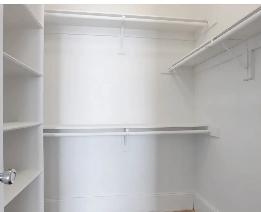 Walk-in closet with built-in shelving